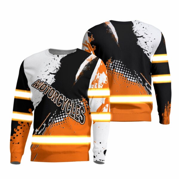 Hi Vis Long Sleeve Shirts Reflective Orange Safety For Motorcycle Bicycle, Runner, Working