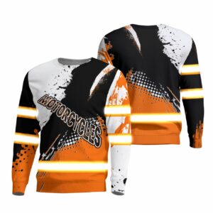Hi Vis Long Sleeve Shirts Reflective Orange Safety For Motorcycle Bicycle, Runner, Working