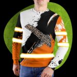 Hi Vis Long Sleeve Shirts Reflective Orange Safety For Motorcycle Bicycle, Runner, Working