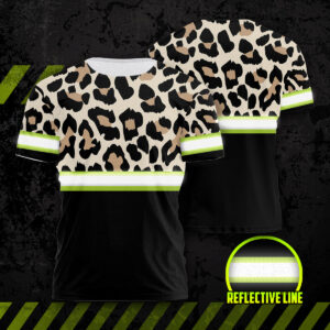 Hi Vis Shirts Reflective Leopard Safety For Runner, Cyclist, Walking and Workers