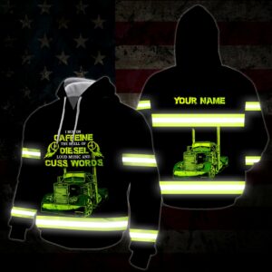Hi Vis Trucker Loves Smell Of Diesel Real Reflective Personalized 3D All Over Printed Clothing For Truckers