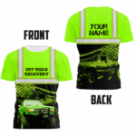 Green High Visibility Tshirt Reflective Car Custom Name And Flag