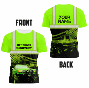 Green High Visibility Tshirt Reflective Car Custom Name And Flag