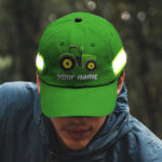 Hi Vis Cap Reflective Yellow Green Tractor Custom Name Safety For Farmers