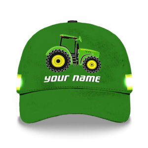Hi Vis Cap Reflective Yellow Green Tractor Custom Name Safety For Farmers