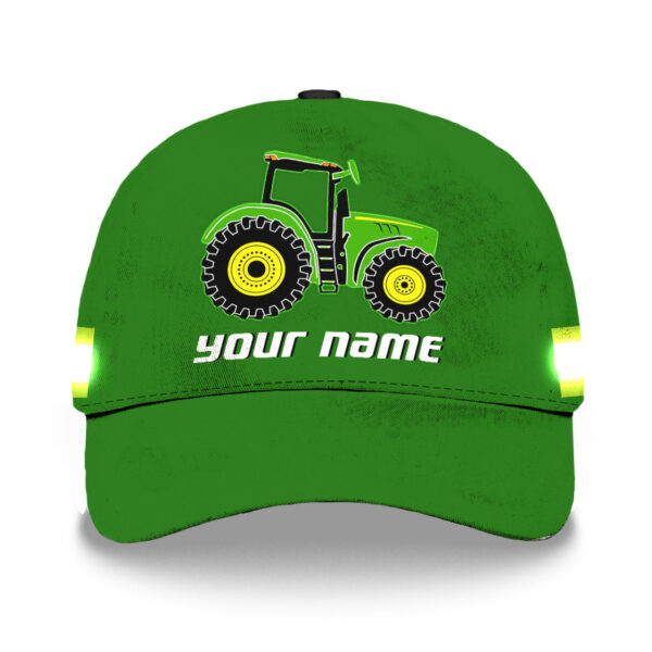 Hi Vis Cap Reflective Yellow Green Tractor Custom Name Safety For Farmers