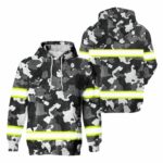 Hi Vis Hoodie Reflective Camo Fishing Outdoor Safety For Fisherman, Fishing Lovers
