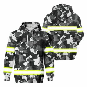 Hi Vis Hoodie Reflective Camo Fishing Outdoor Safety For Fisherman, Fishing Lovers