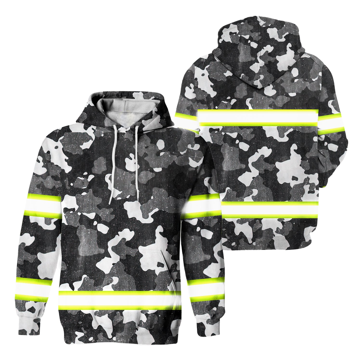 Hi Vis Hoodie Reflective Camo Fishing Outdoor Safety For Fisherman ...