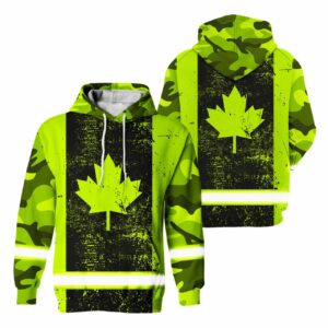 Hi Vis Hoodie Reflective Camo Flag Safety Workwear For Canadian