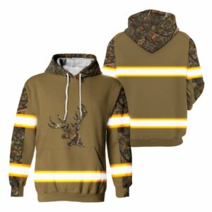 Hi Vis Hoodie Reflective Camo Hunting Safety For Hunters, Hunting Lovers
