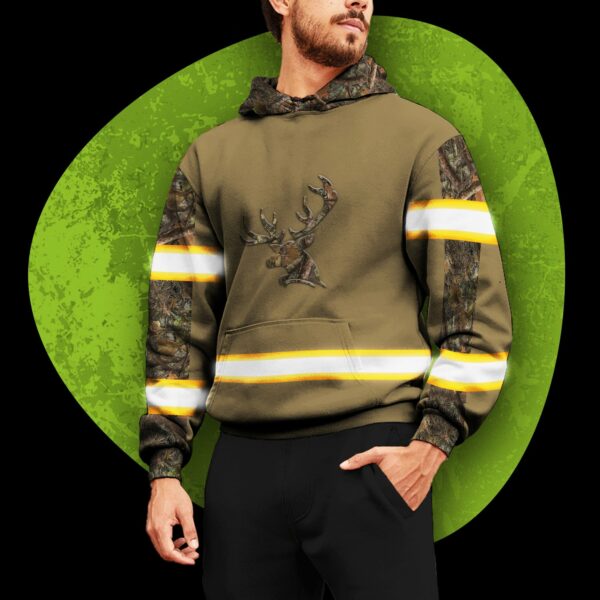 Hi Vis Hoodie Reflective Camo Hunting Safety For Hunters, Hunting Lovers