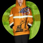 Hi Vis Hoodie Reflective Cautious Orange Operator Custom Name Safety Workwear For Operator