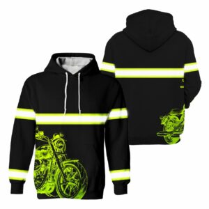Hi Vis Hoodie Reflective Cool Motorcycle Safety For Bikers, Rider