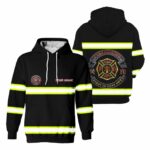 Hi Vis Hoodie Reflective First In Last Out Custom Name Safety Workwear For Firefighter