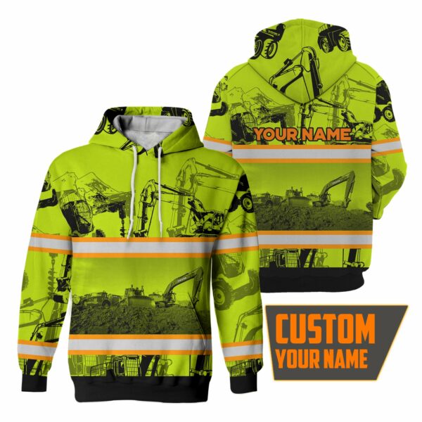 Hi Vis Hoodie Reflective My Heavy Equipment Is My Soulmate Custom Name Safety Workwear For Operator