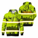 Hi Vis Hoodie Reflective My Heavy Equipment Is My Soulmate Custom Name Safety Workwear For Operator