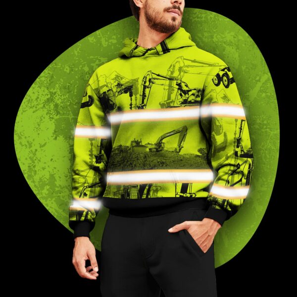 Hi Vis Hoodie Reflective My Heavy Equipment Is My Soulmate Custom Name Safety Workwear For Operator
