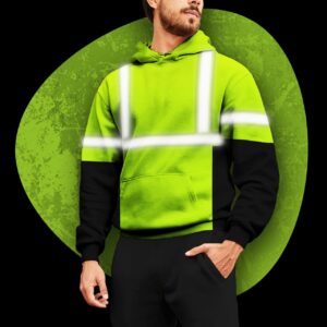 Hi Vis Hoodie Reflective Orange Custom Name Safety For Running, Cycling, Walking and Working