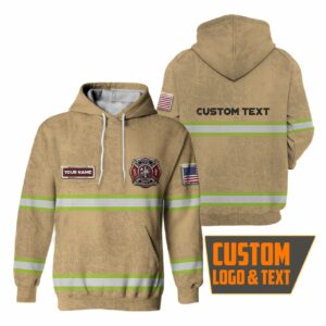 Hi Vis Hoodie Reflective US Firefighter Custom Name Safety Workwear