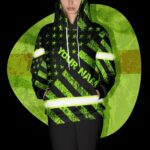 Hi Vis Hoodie Reflective US Flag Black Green Custom Name Safety Workwear
