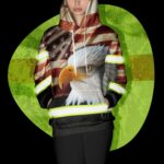 Hi Vis Hoodie Reflective Vintage US Flag Eagle For Patriotic, American, Military