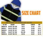 Hi Vis Kid Zip Hoodie Reflective Blue Custom Name Safety Workwear