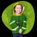 Hi Vis Kid Zip Hoodie Reflective Farmer Tractor Custom Name Safety Workwear