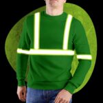 Hi Vis Long Sleeve Shirts Reflective Green Custom Logo Safety Workwear