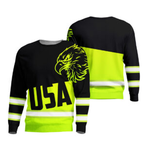 Hi Vis Long Sleeve Shirts Reflective Green USA Eagle Safety