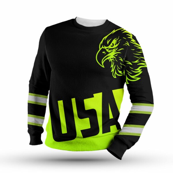 Hi Vis Long Sleeve Shirts Reflective Green USA Eagle Safety For