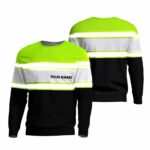 Hi Vis Long Sleeve Shirts Reflective Horizontal Line Custom Name Safety Workwear