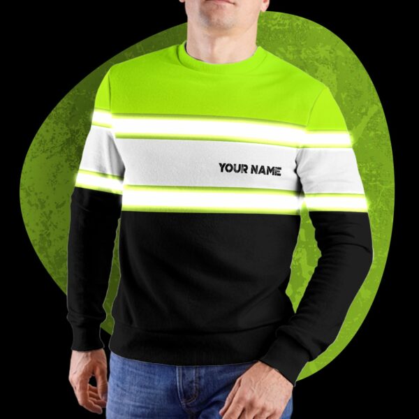 Hi Vis Long Sleeve Shirts Reflective Horizontal Line Custom Name Safety Workwear