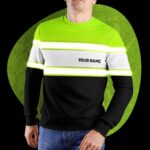 Hi Vis Long Sleeve Shirts Reflective Horizontal Line Custom Name Safety Workwear