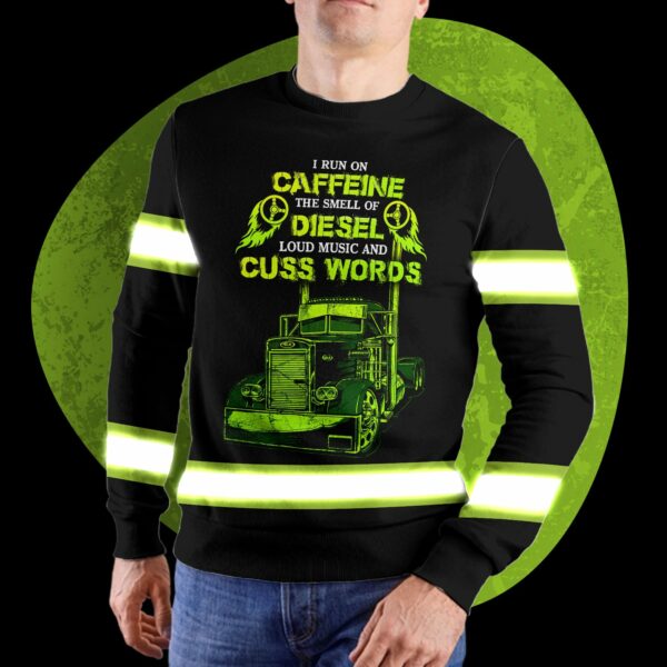 Hi Vis Long Sleeve Shirts Reflective I Run On The Smell Of Diesel Custom Name Safety Workwear For Truckers