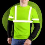 Hi Vis Long Sleeve Shirts Reflective Orange and Green Neon Custom Name Safety For Running, Cycling, Walking and Working