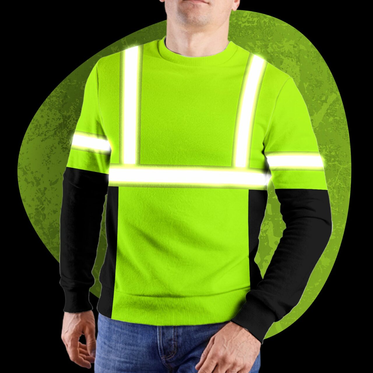 Green Splatter HIVIS Reflective T Shirt - Short Sleeved / Long