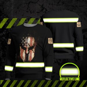 Hi Vis Long Sleeve Shirts Reflective Warrior US Flag Safety Workwear