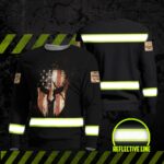 Hi Vis Long Sleeve Shirts Reflective Warrior US Flag Safety Workwear