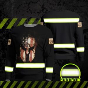 Hi Vis Long Sleeve Shirts Reflective Warrior US Flag Safety Workwear