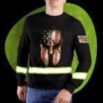 Hi Vis Long Sleeve Shirts Reflective Warrior US Flag Safety Workwear
