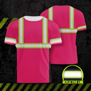 Hi Vis Shirt Reflective Pink Safety Workwear For Women
