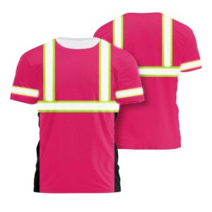 Hi Vis Shirt Reflective Pink Safety Workwear For Women