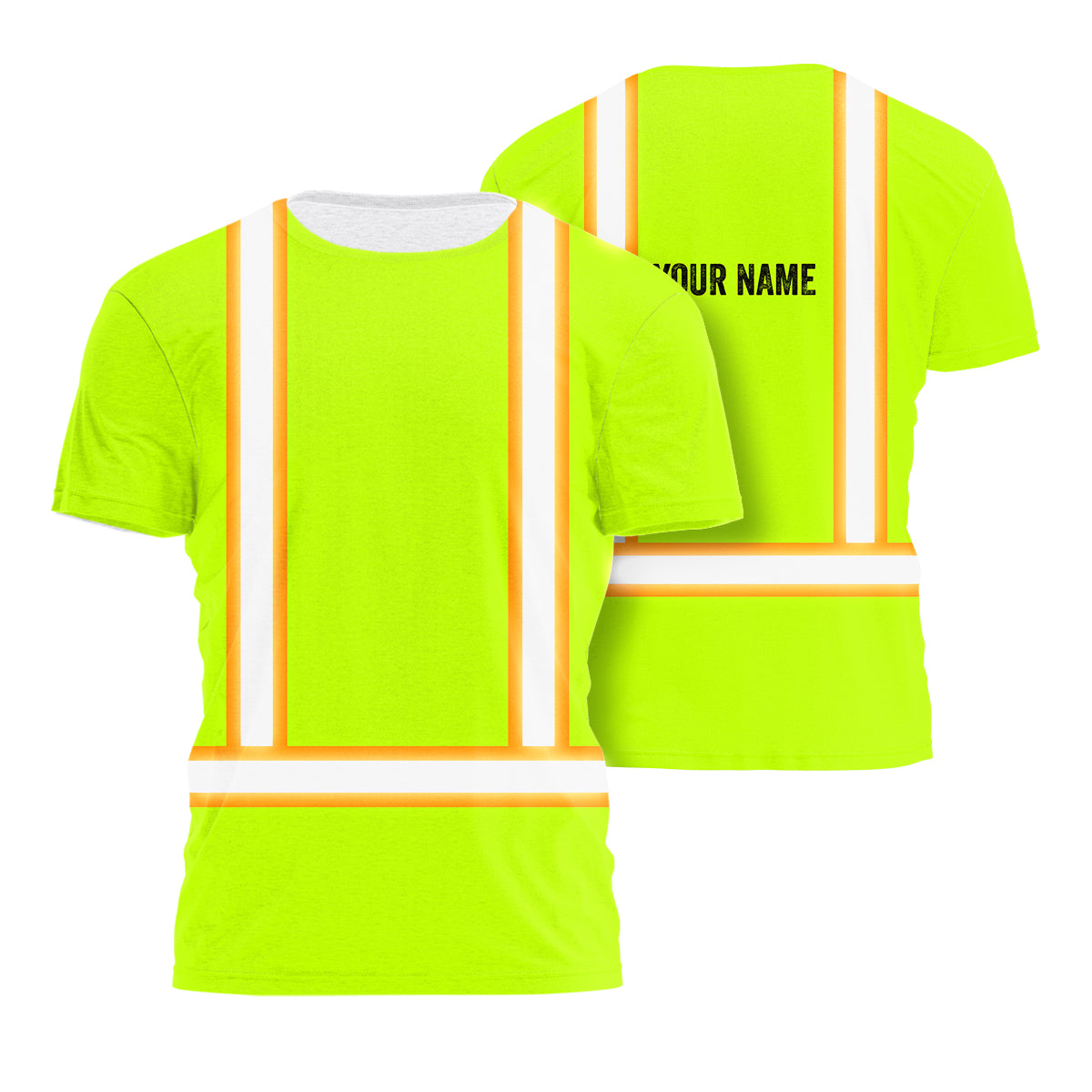 Hi Vis Shirts Reflective Green Orange Line Custom Name Safety Workwear ...