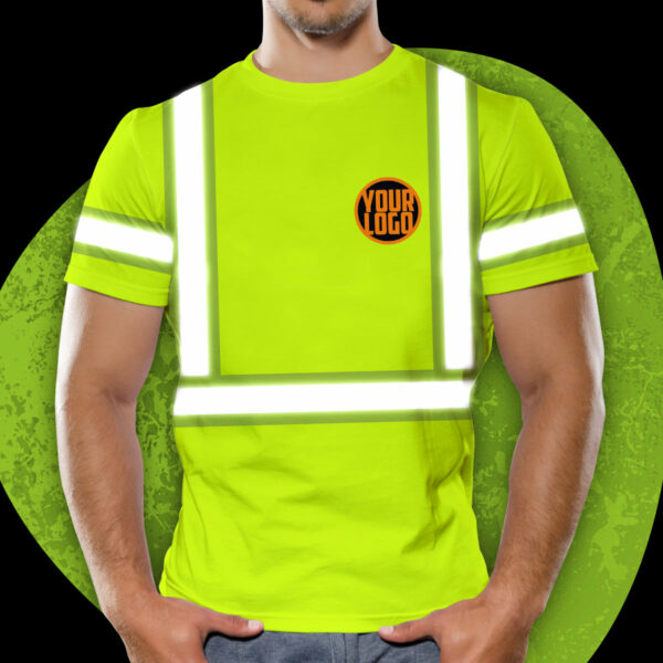 Shirts Lime Custom Logo And Name Safety Workwear For Runner, Cyclist, Walking and Workers
