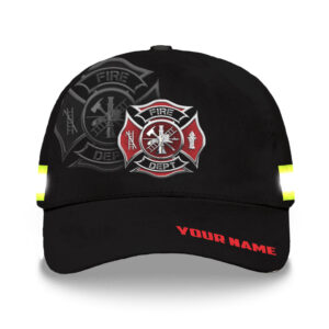 Hi Vis Cap Reflective Firefighter First In Last Out Custom Name Safety Workwear