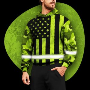 Hi Vis Hoodie Reflective Camo Flag Safety Workwear