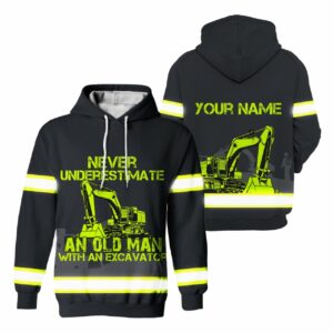 Hi Vis Hoodie Reflective Exvacator Operator Custom Name Safety Workwear