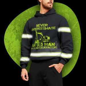 Hi Vis Hoodie Reflective Exvacator Operator Custom Name Safety Workwear