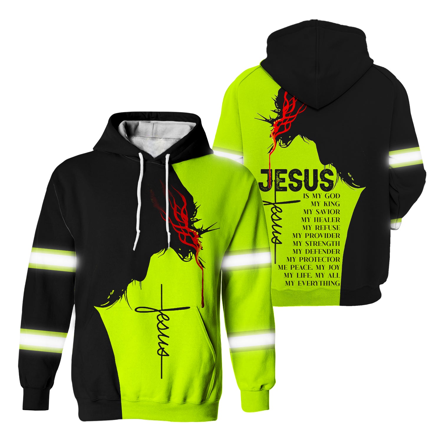 Hi Vis Hoodie Reflective Jesus Safety Workwear